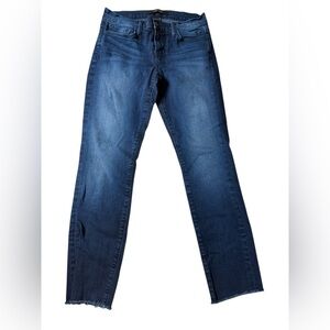 J Brand Avalon Skinny Jeans Raw Hem Stretch Waist Size 26 Dark Wash